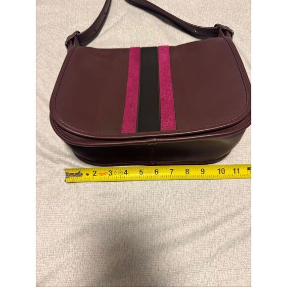 Coach 75th anniversary stripe Patricia leather saddle purse - EUC - Picture 11 of 14